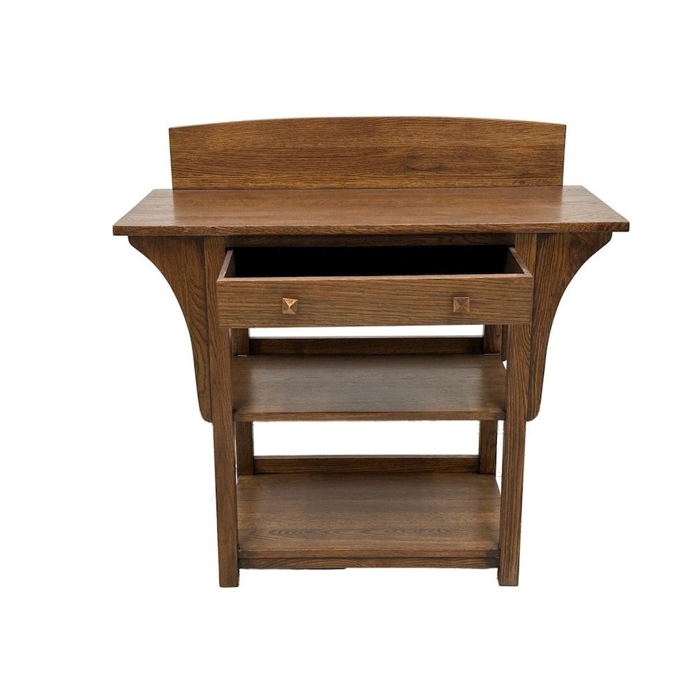 Mission 2 Drawer And Open Shelves Sideboard / Console Table – Walnut