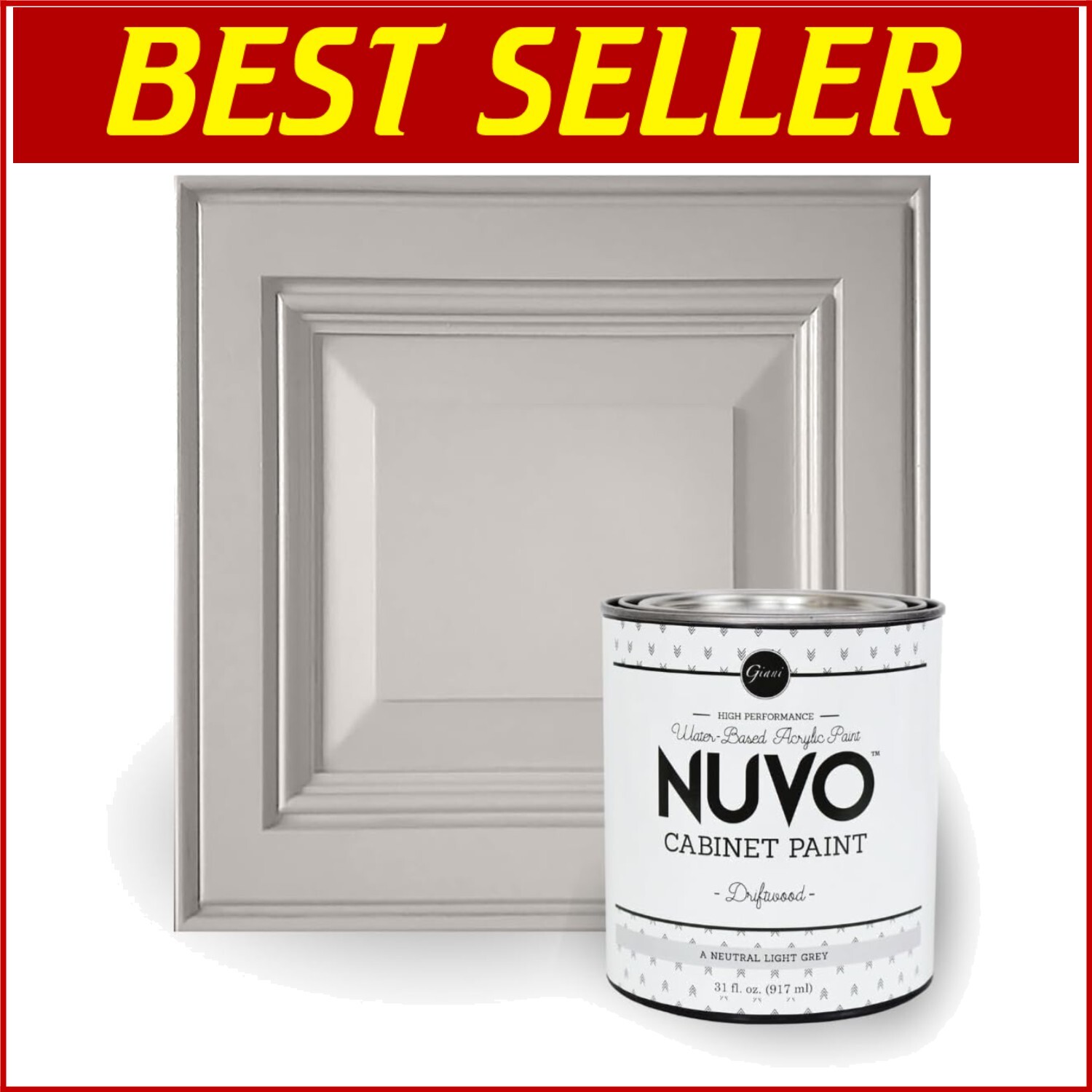 Nuvo Driftwood Cabinet Paint – Satin Finish 31 Fl Oz – Low Odor Acrylic#