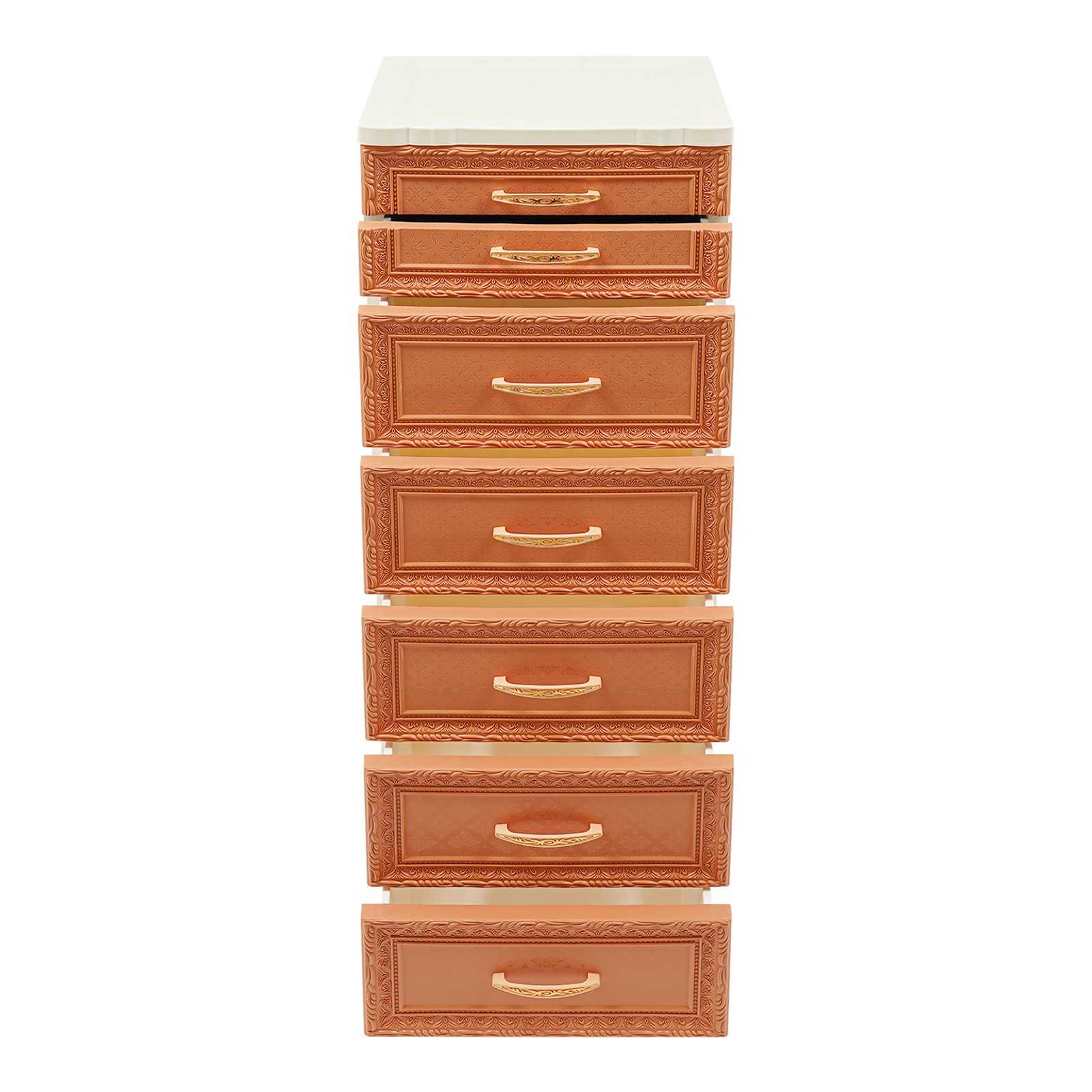 6-Tier Rolling Storage Cabinet, Mobile PP Organizer with Drawers, Stylish Design