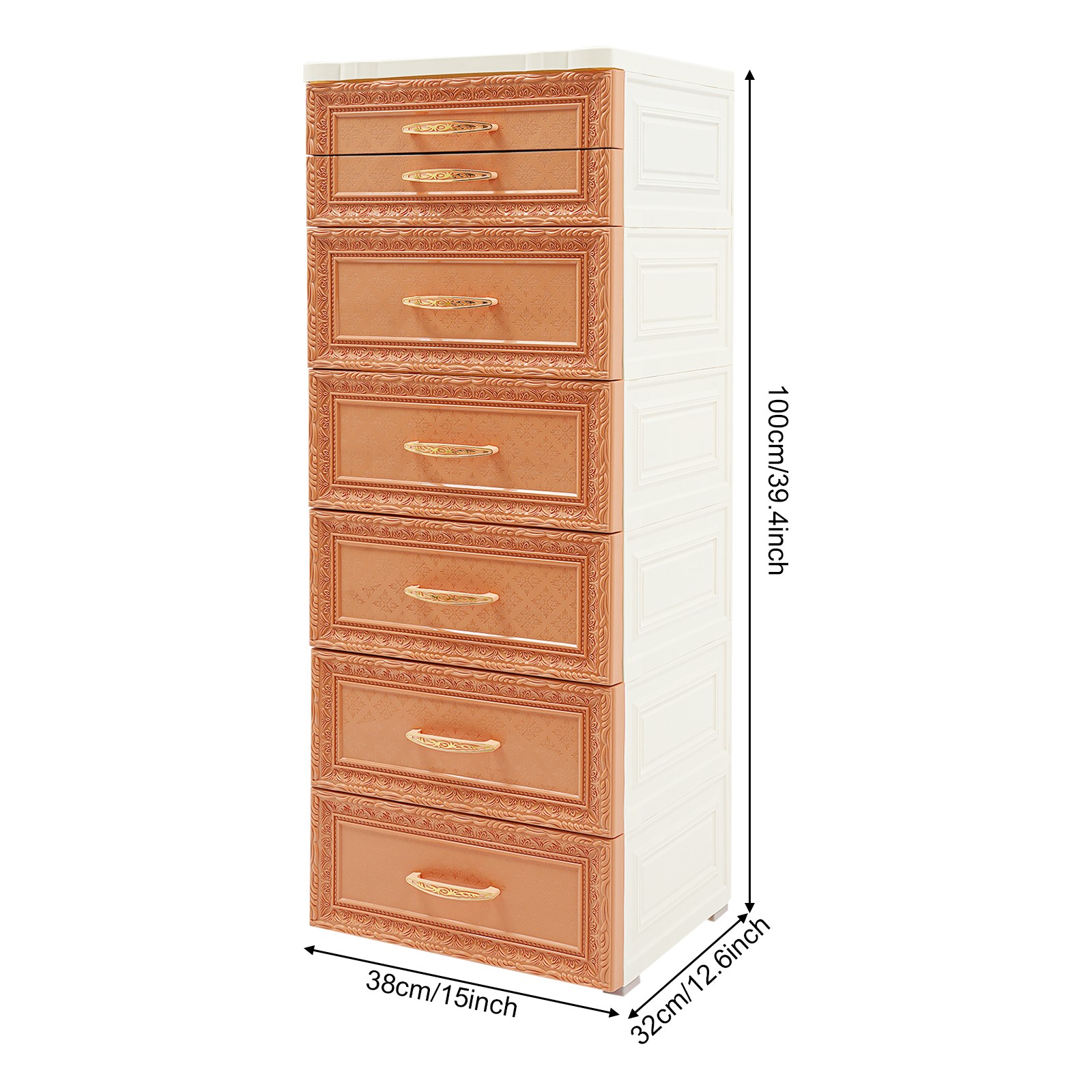 6-Tier Rolling Storage Cabinet, Mobile PP Organizer with Drawers, Stylish Design
