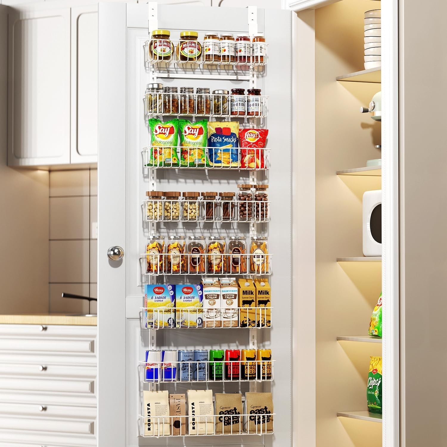 Adjustable 8-Tier Spice Rack Organizer – Perfect for Kitchen and Bathroom Use
