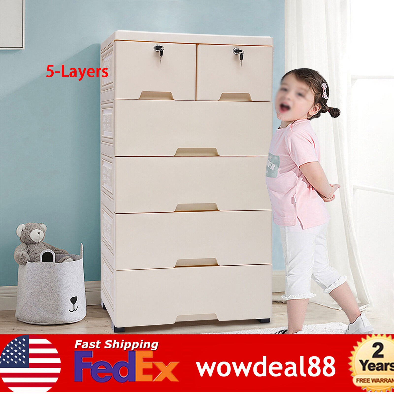 Movable Storage Cabinet PP Cabinet Garage Tool With 6 Drawers Lockable Cupboard