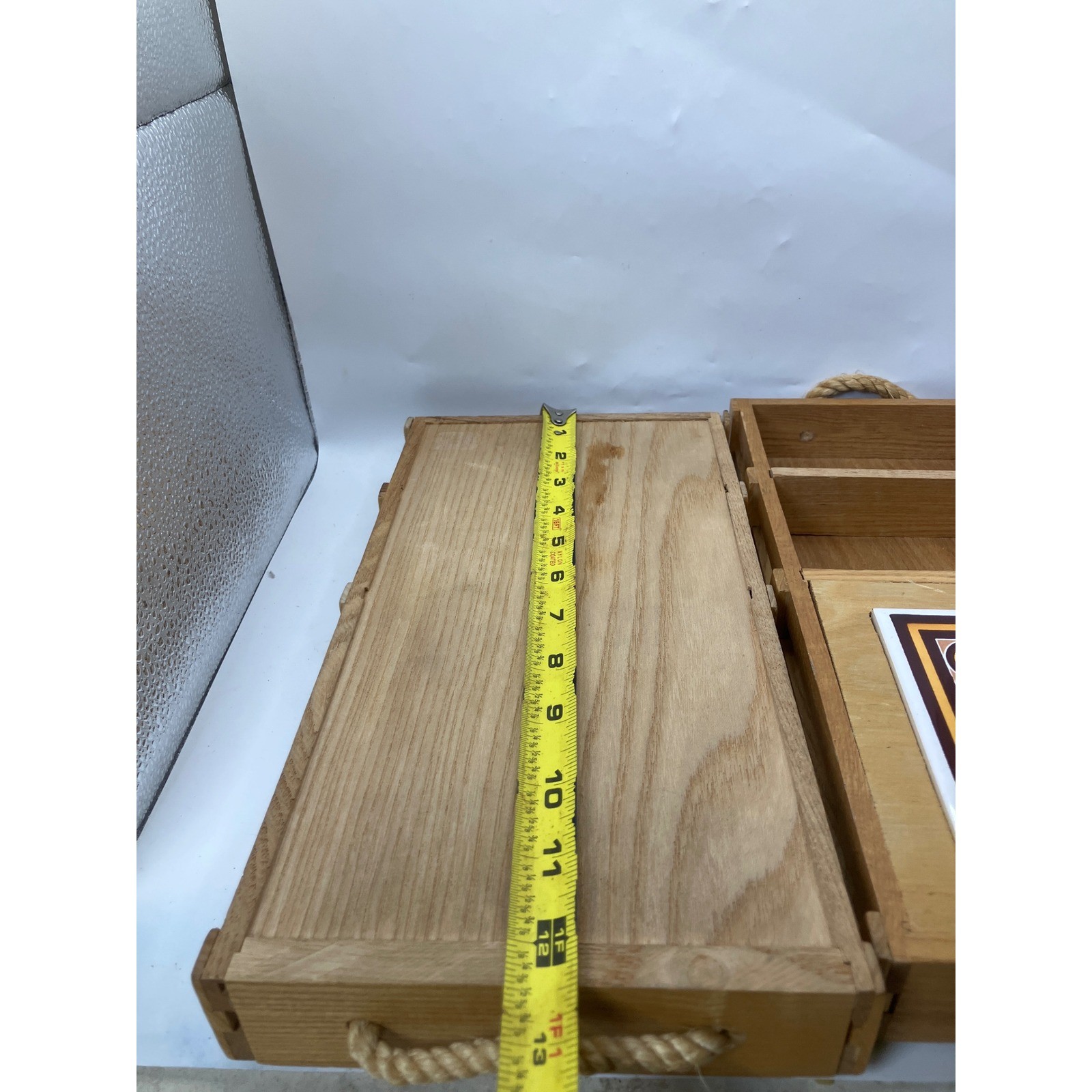 Wooden Bedside Table Drawer Organizer Set with Ceramic Tile Top