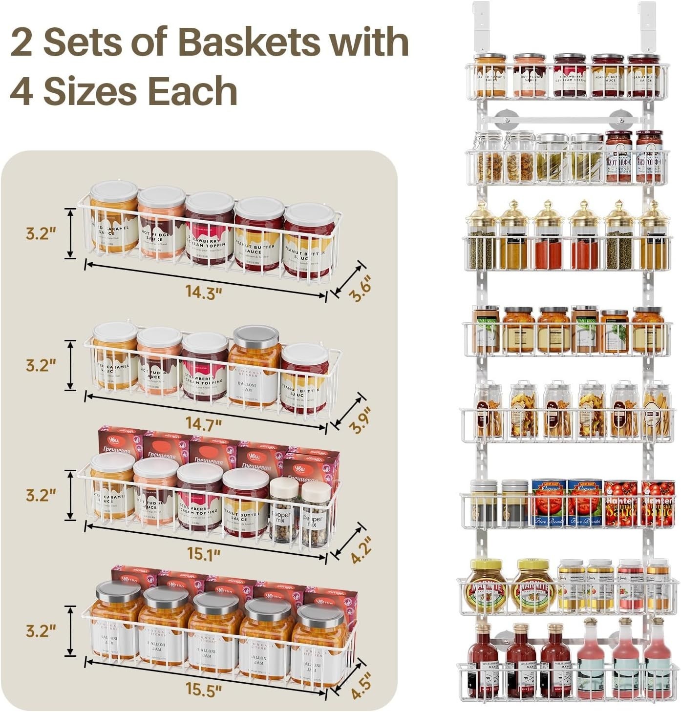 Adjustable 8-Tier Spice Rack Organizer – Perfect for Kitchen and Bathroom Use