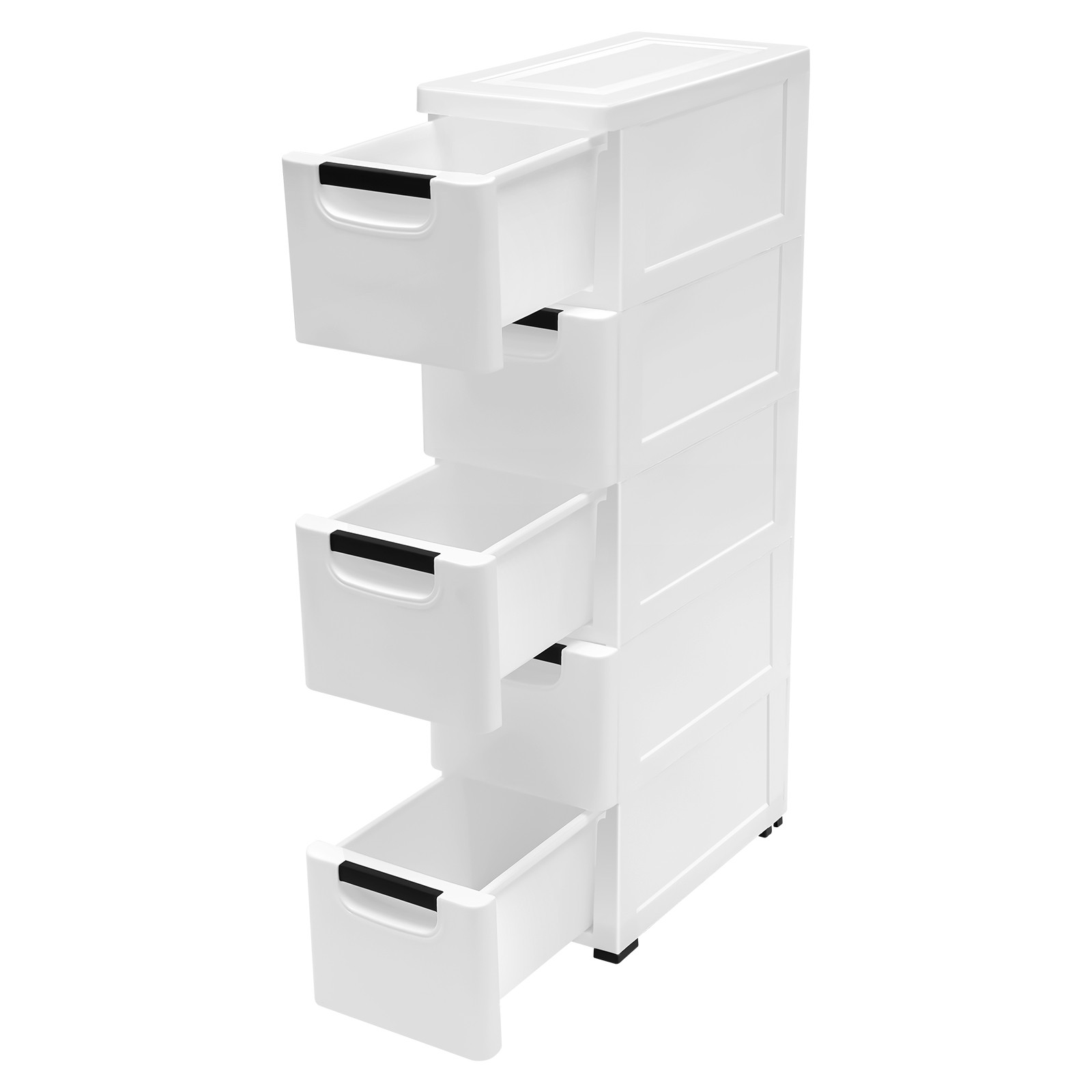 Bathroom Storage Cabinet 5 Layers Narrow Storage Unit Adjustable Shelves Floor