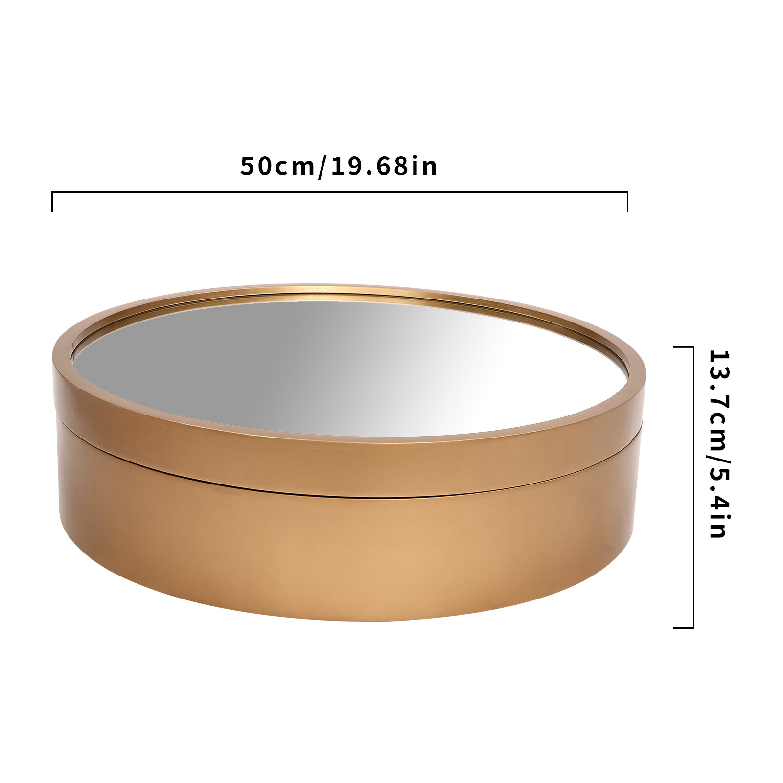 Round Gold Bathroom Mirror Cabinet Wall-mounted Organizer Makeup Mirror Cabinet
