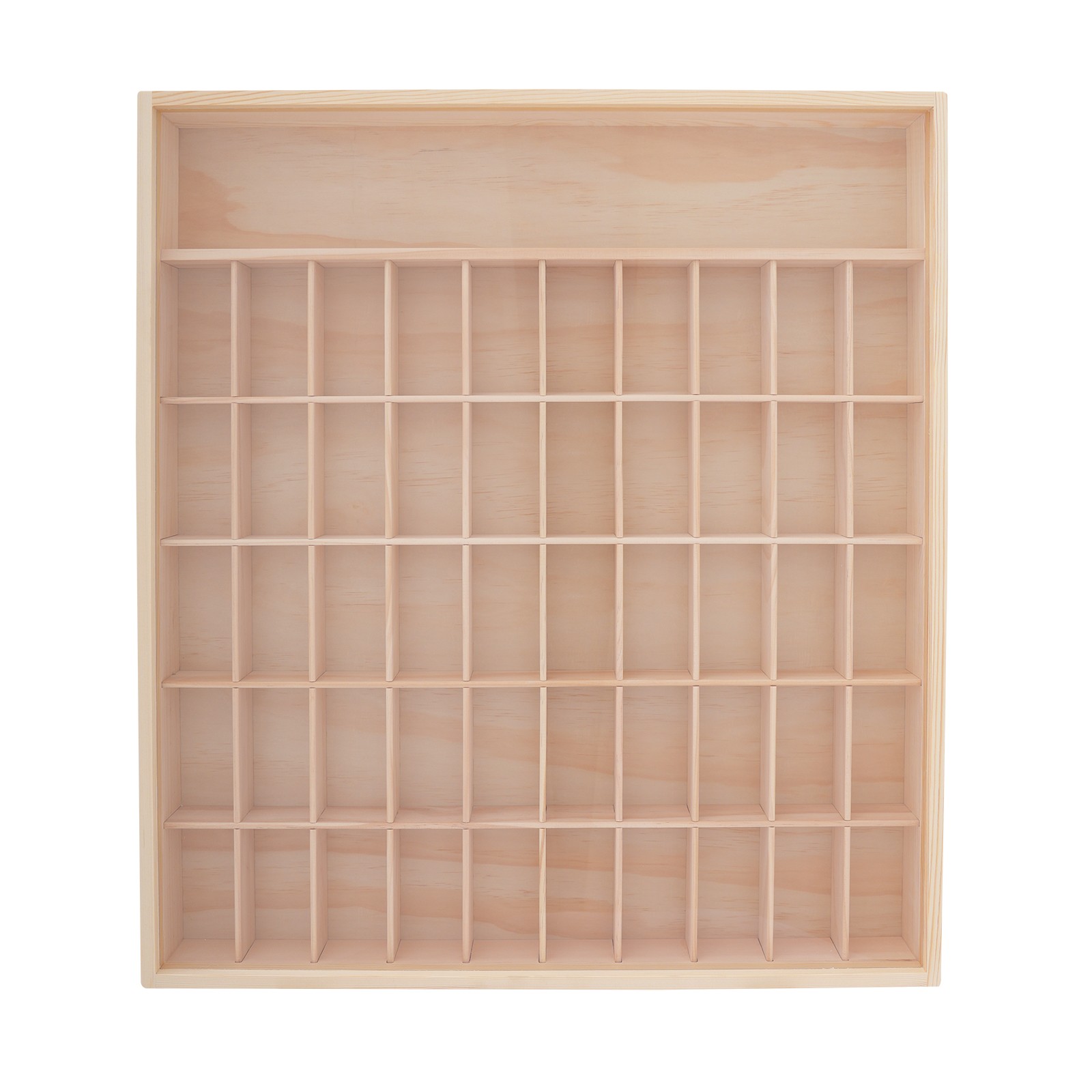 Wooden Wall Mount Display Cabinet With Acrylic Door 50 Slots For Action Figures