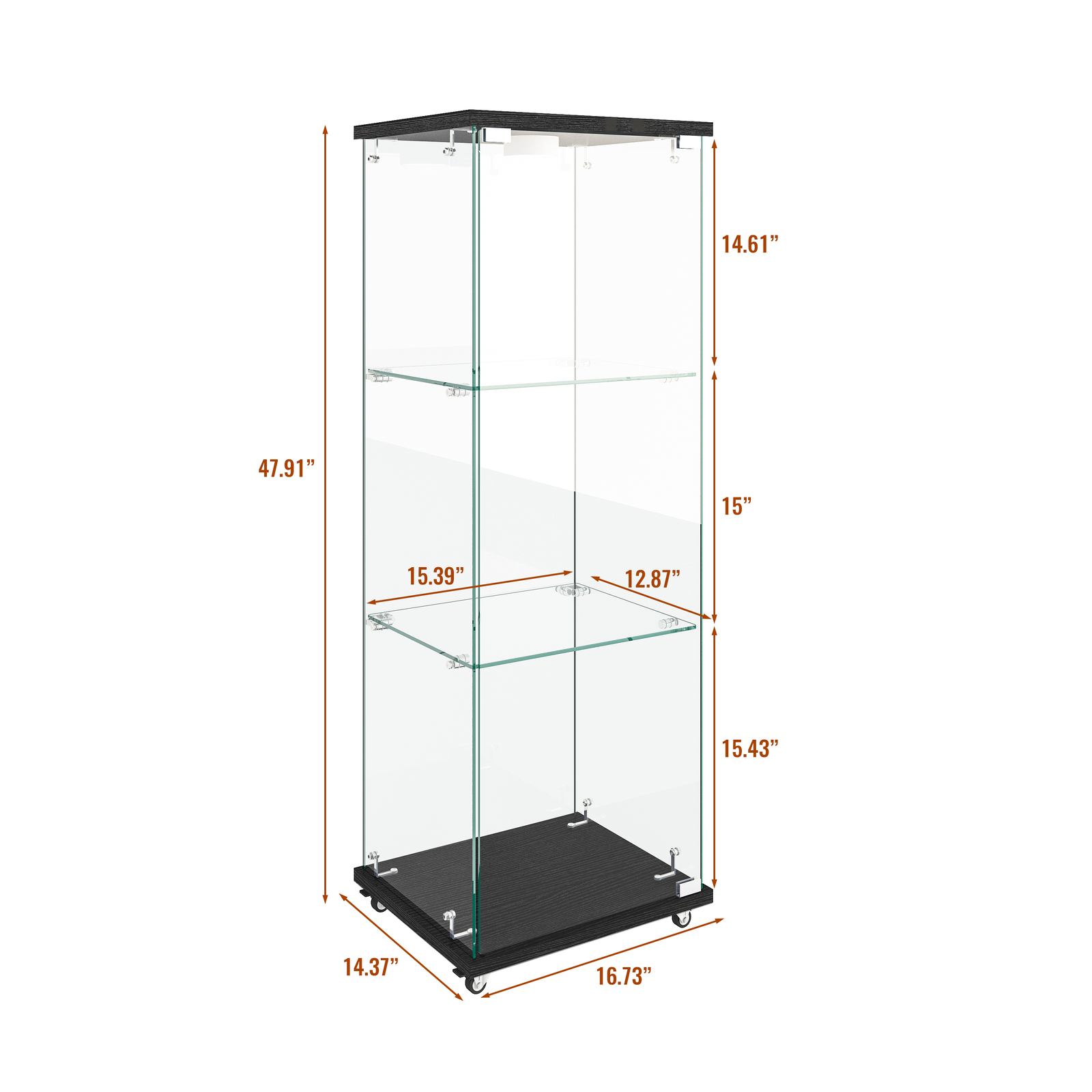 Glass Display Cabinet with LED Lights Modern Collectibles Toy Organizers Rack