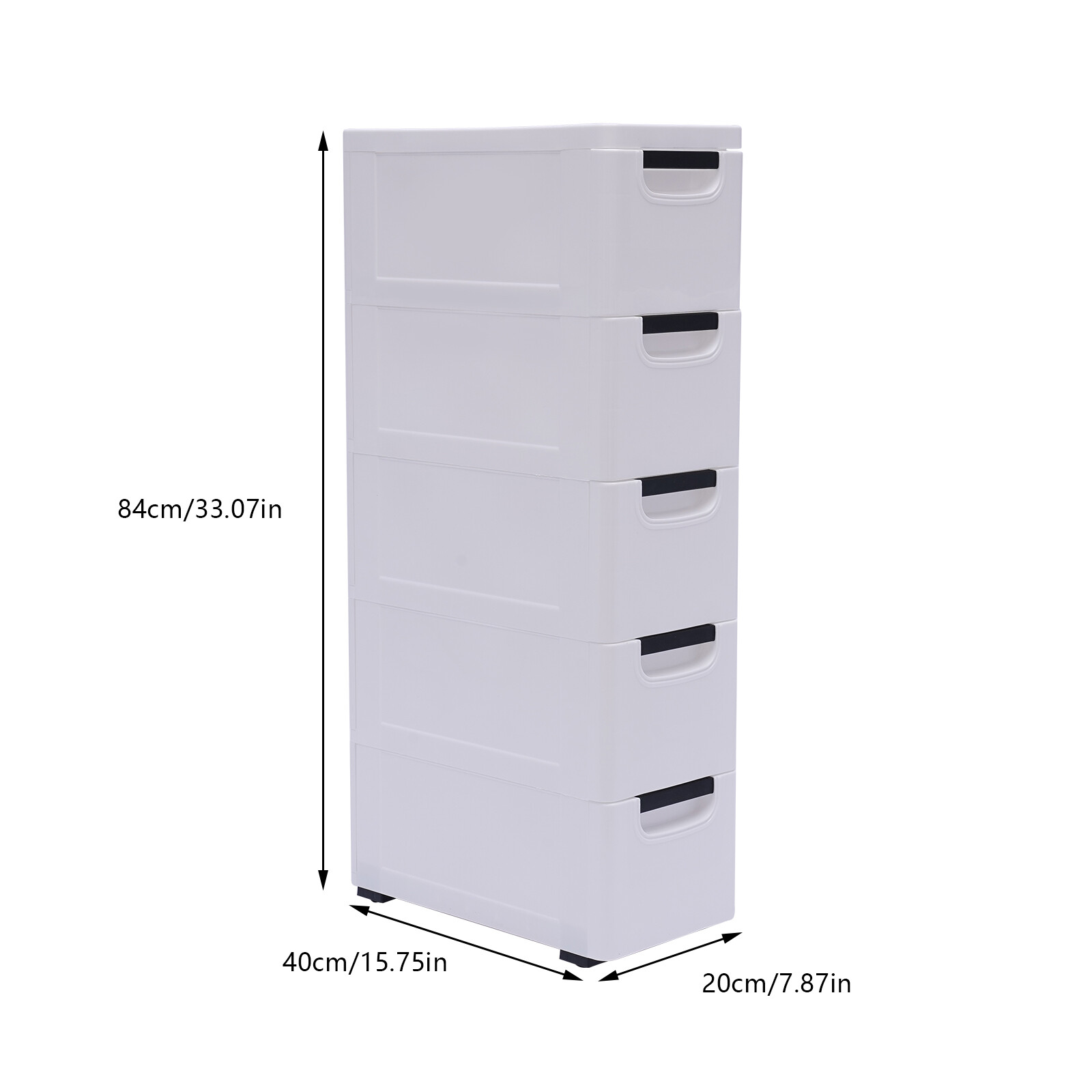 Bathroom Storage Cabinet 5 Layers Narrow Storage Unit Adjustable Shelves Floor