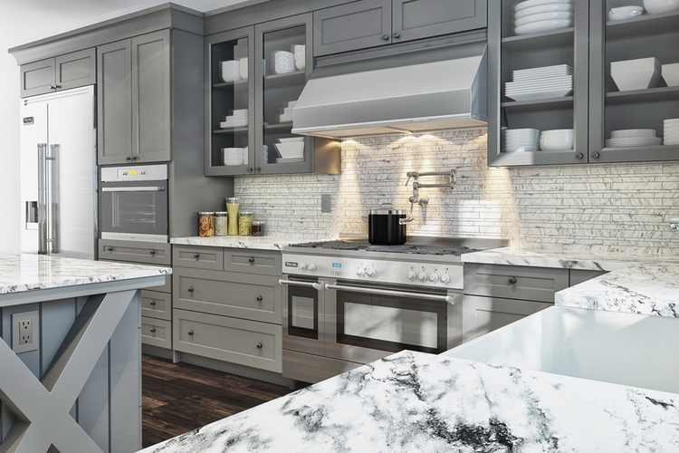 Shaker Gray Kitchen Base Cabinet 27″