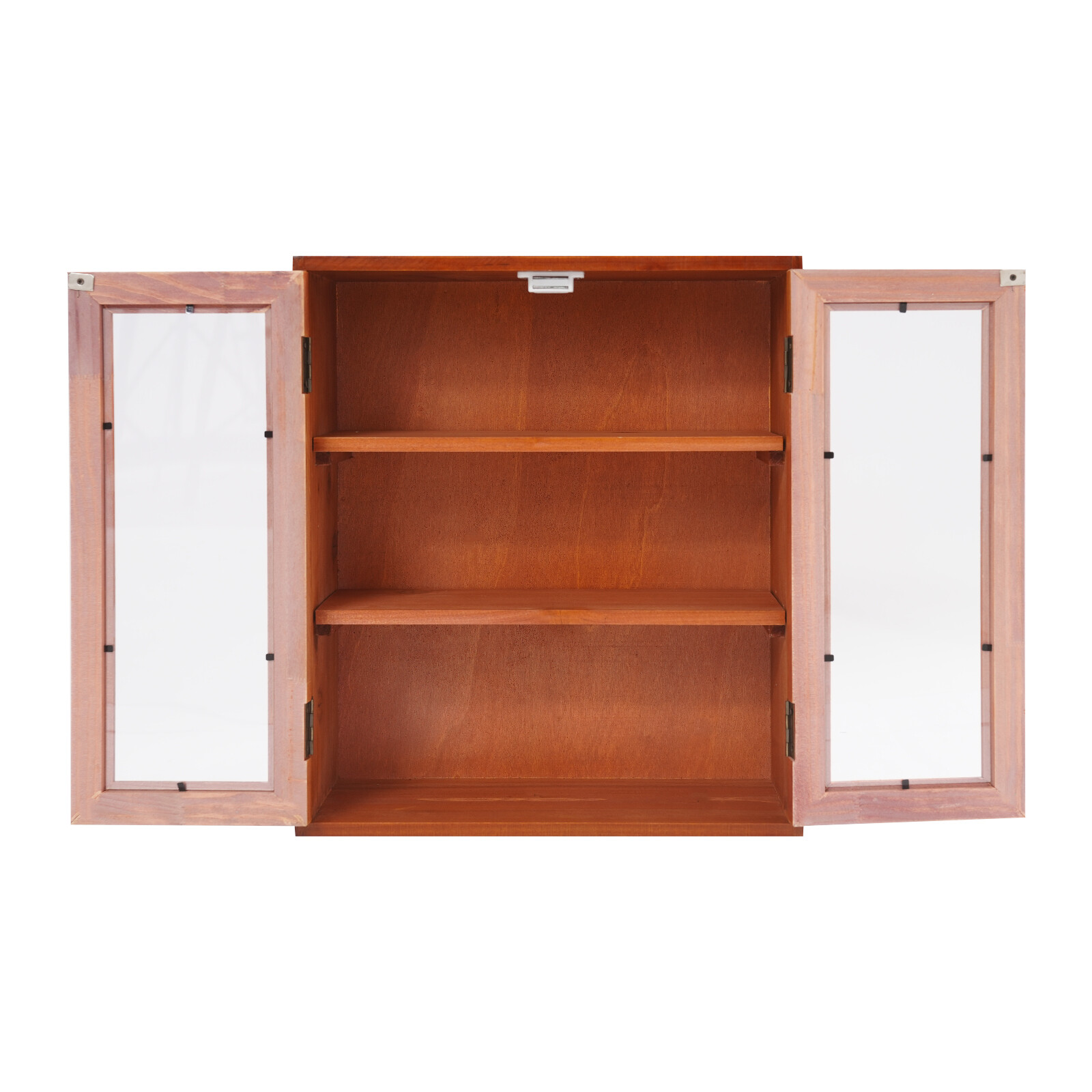 Wooden Cabinet Storage Organizer Clear Magnetic Doors 3 Tier Home Storage Shelf