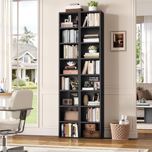 8-Tier Media Tower Rack.6 X 9.3 X 70.9 Inches CD DVD Slim Storage 1 Black