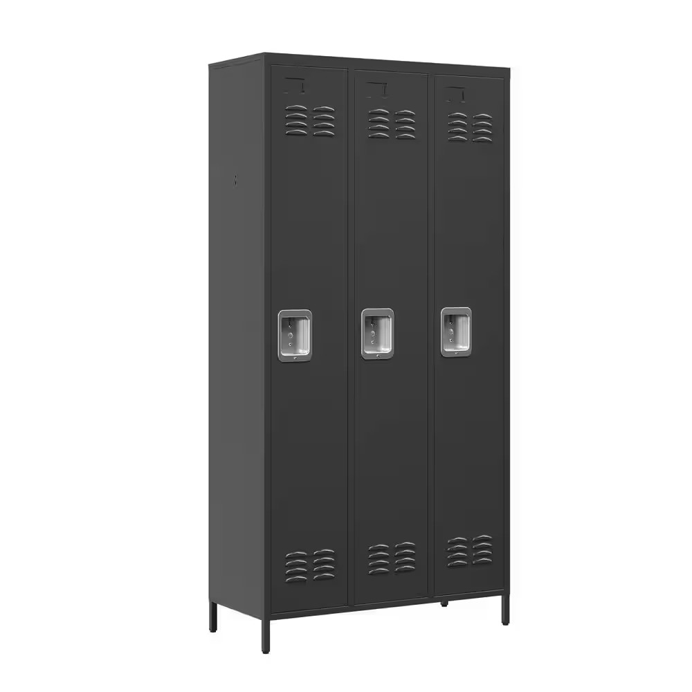 3-Door 72 In. H Metal Lockers with Lock for Employees,Storage Locker Cabinet for