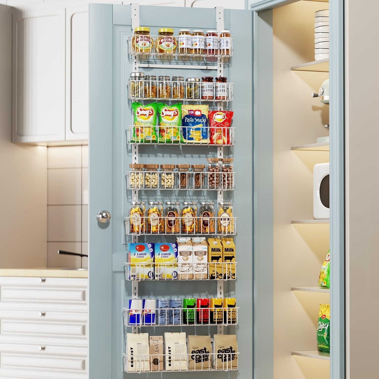 Adjustable 8-Tier Spice Rack Organizer – Perfect for Kitchen and Bathroom Use