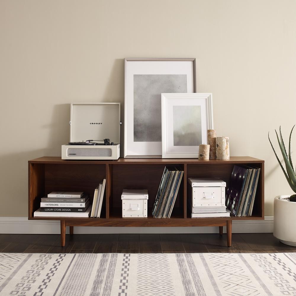 Liam Large Record Storage Console Cabinet Walnut