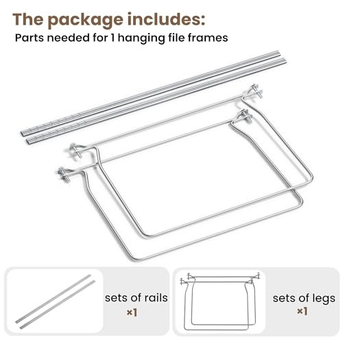 Hanging File Folder Frame, Letter Size File Drawer Organizer for Desks, 1