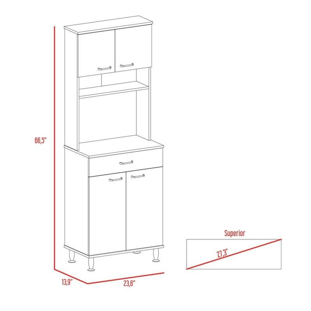 TUHOME Della Kitchen Pantry Engineered Wood Pantries in White