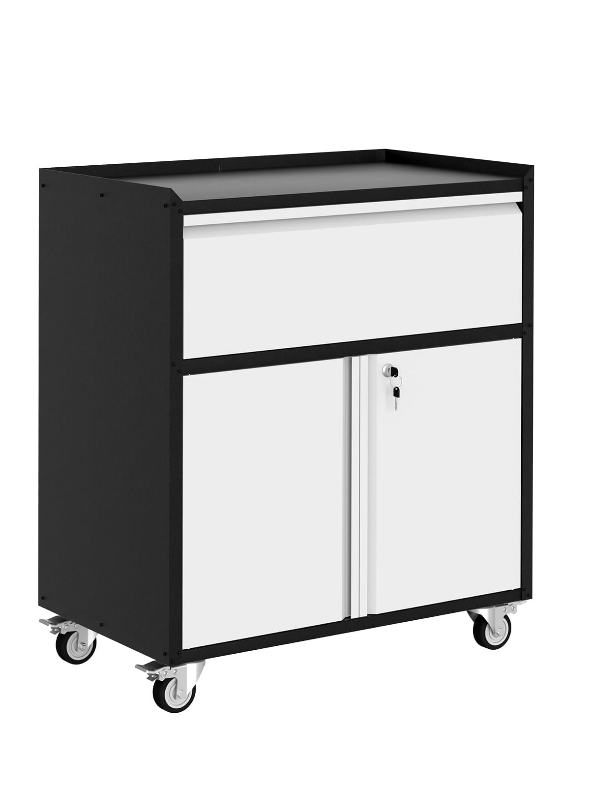 Heavy Duty Rolling Tool Cabinet – Mobile Metal Storage with Lock, 4 Wheels & …