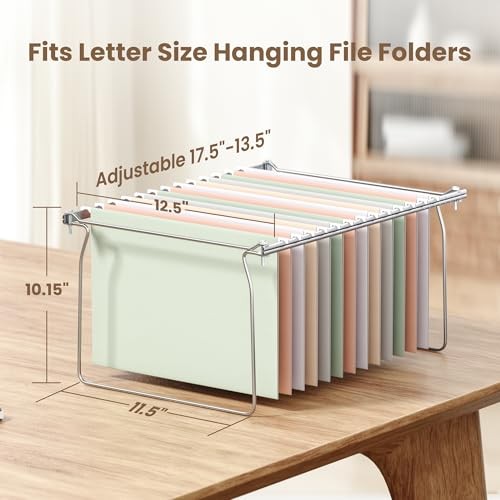 Hanging File Folder Frame, Letter Size File Drawer Organizer for Desks, 1