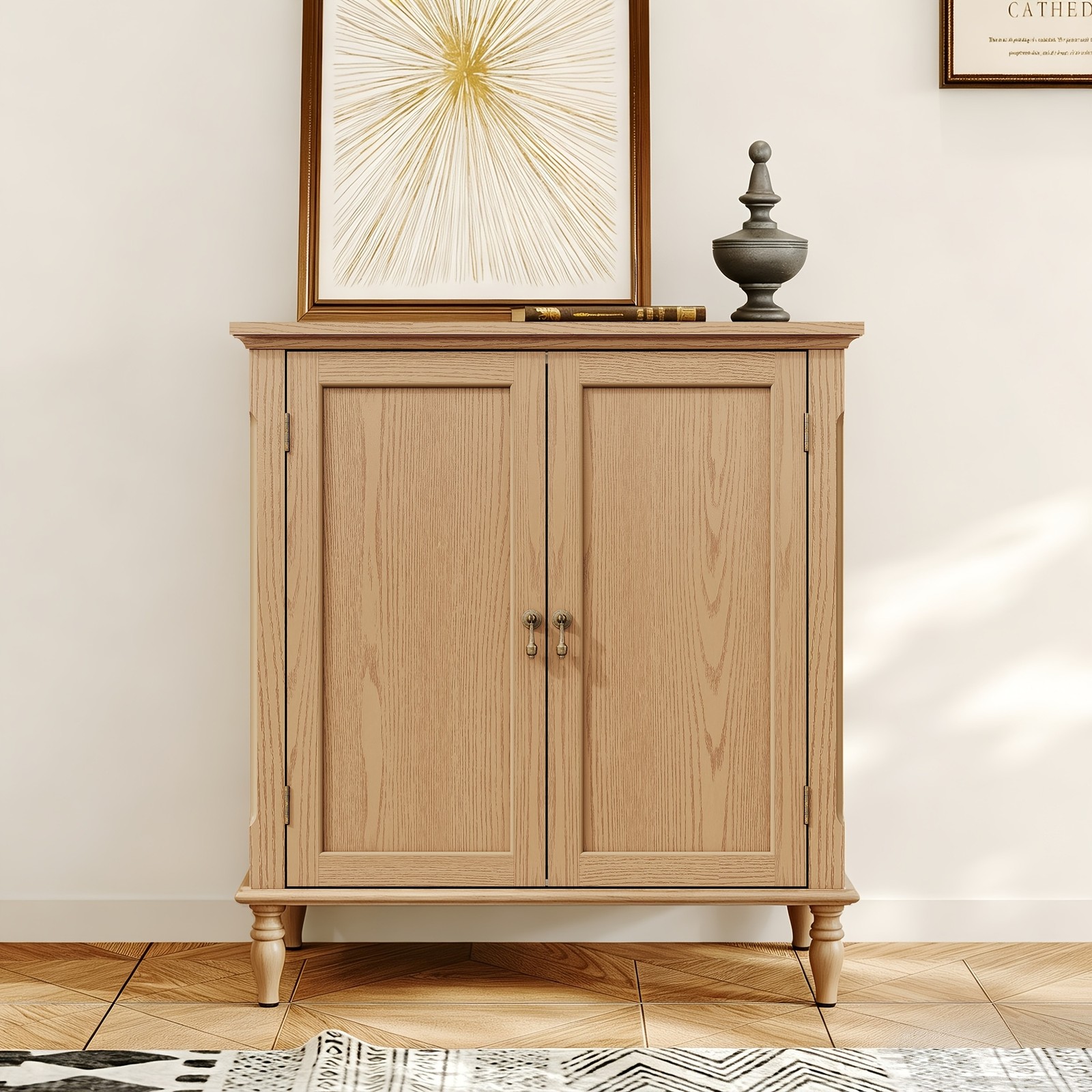 Sideboard Buffet Cabinet with Storage Retro Wood Accent Cabinet with 2 Doors NEW