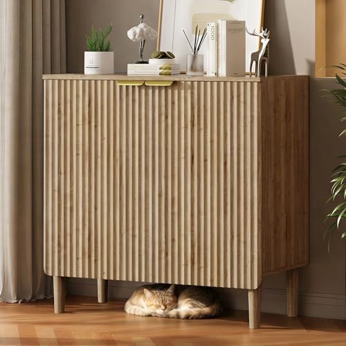 Wooden Storage Cabinets with 3-Level Adjustable Shelves 15″Dx31.5″Wx31″H Natural