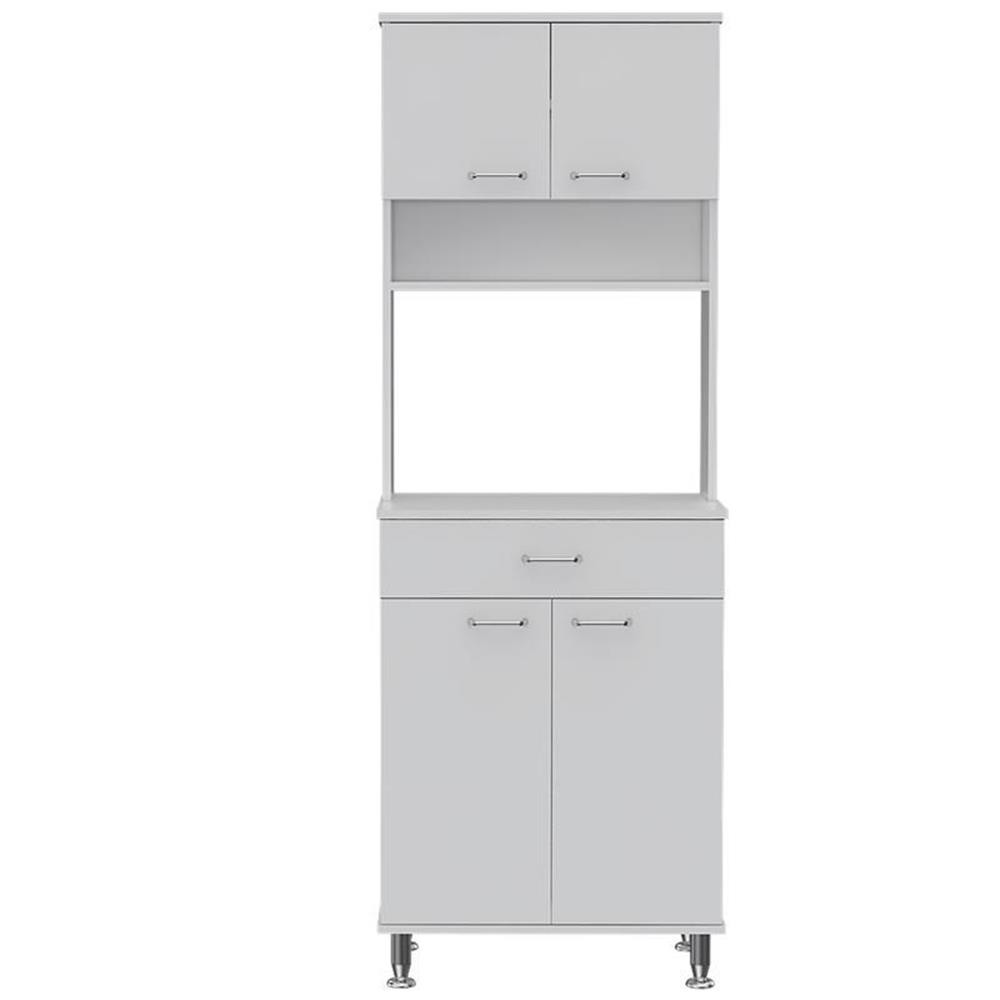 TUHOME Della Kitchen Pantry Engineered Wood Pantries in White