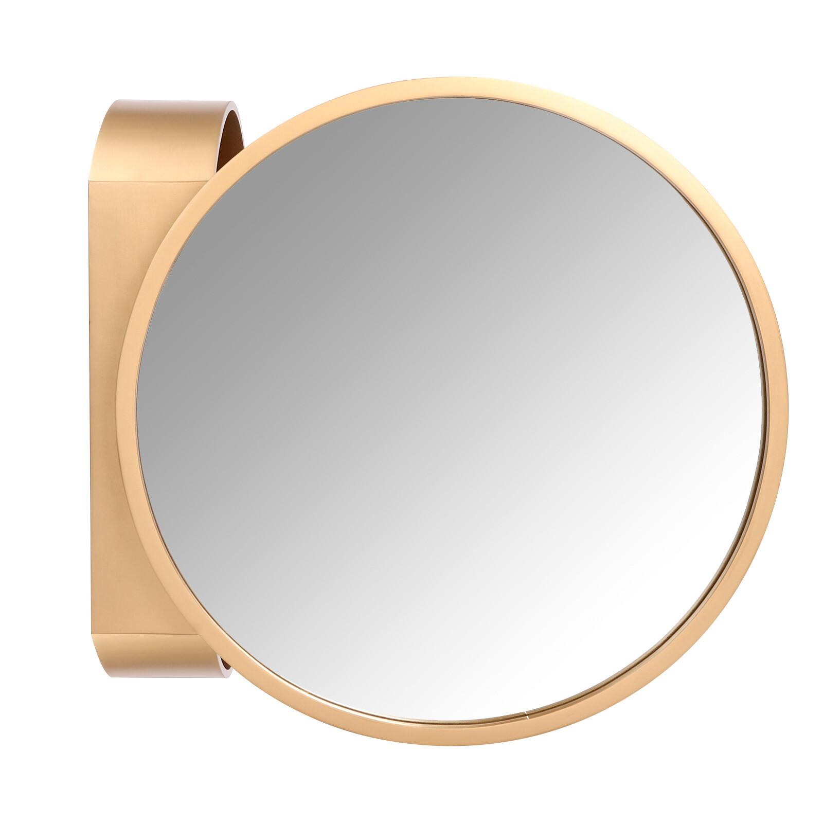 Round Gold Bathroom Mirror Cabinet Wall-mounted Organizer Makeup Mirror Cabinet