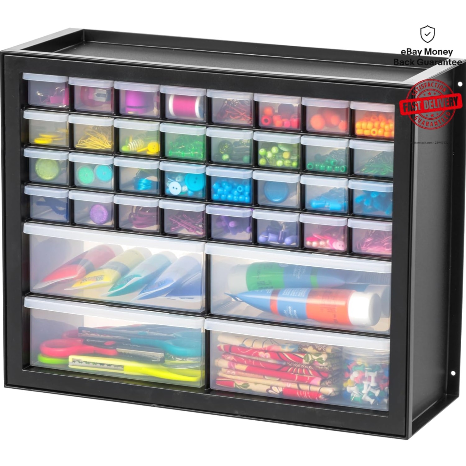 Made in USA 36-Drawer Craft and Tool Storage Cabinet – Wall-Mountable Design