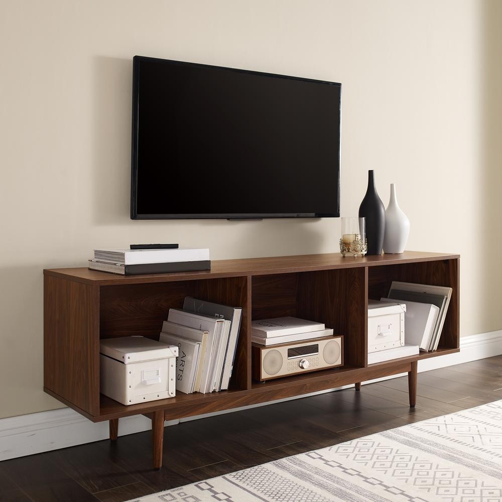 Liam Large Record Storage Console Cabinet Walnut