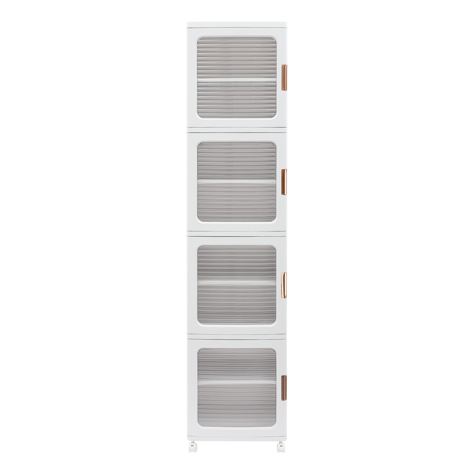 4-Tier Tall Narrow Storage Cabinet Organizer, Slim Bathroom Cabinets with Doors