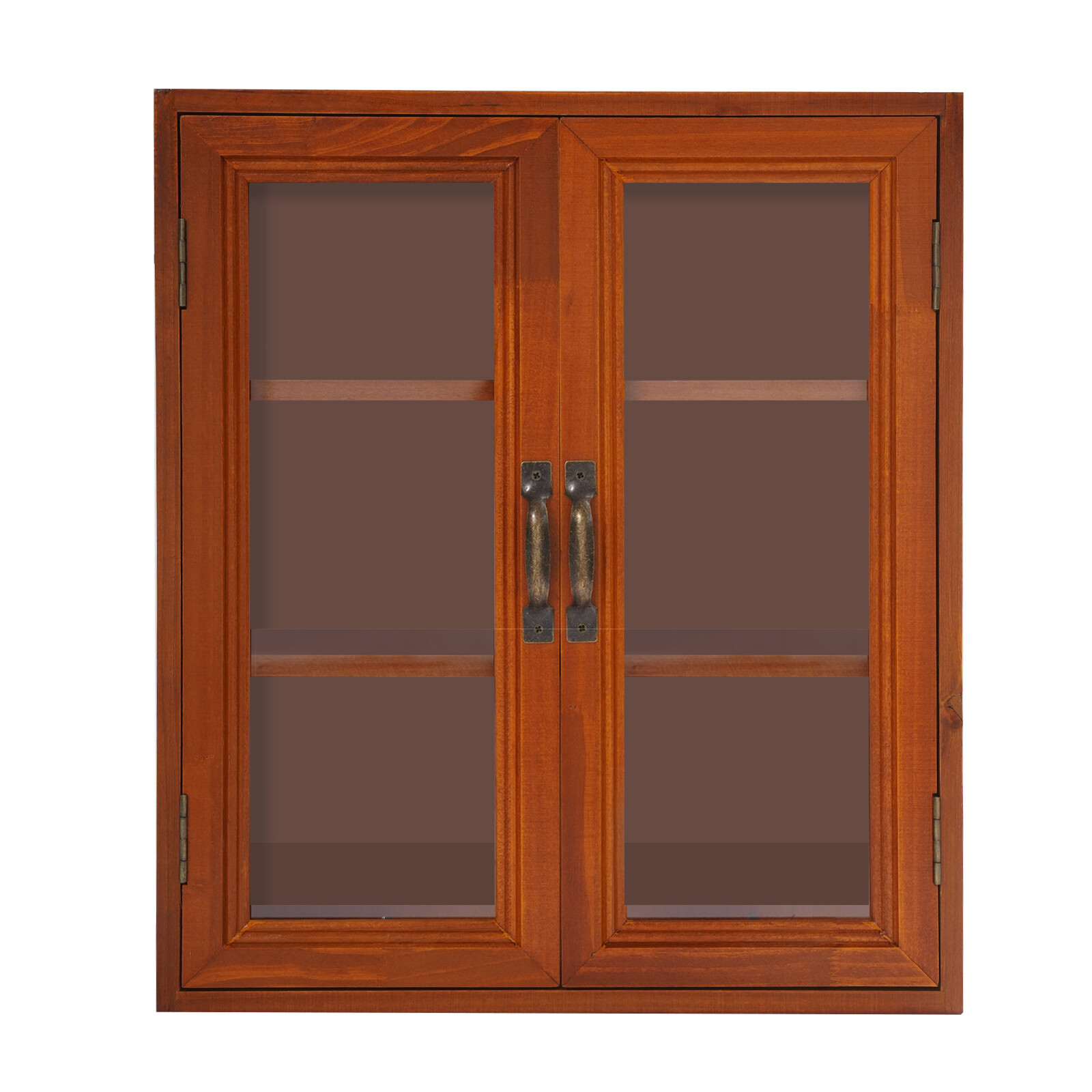 Wooden Cabinet Storage Organizer Clear Magnetic Doors 3 Tier Home Storage Shelf