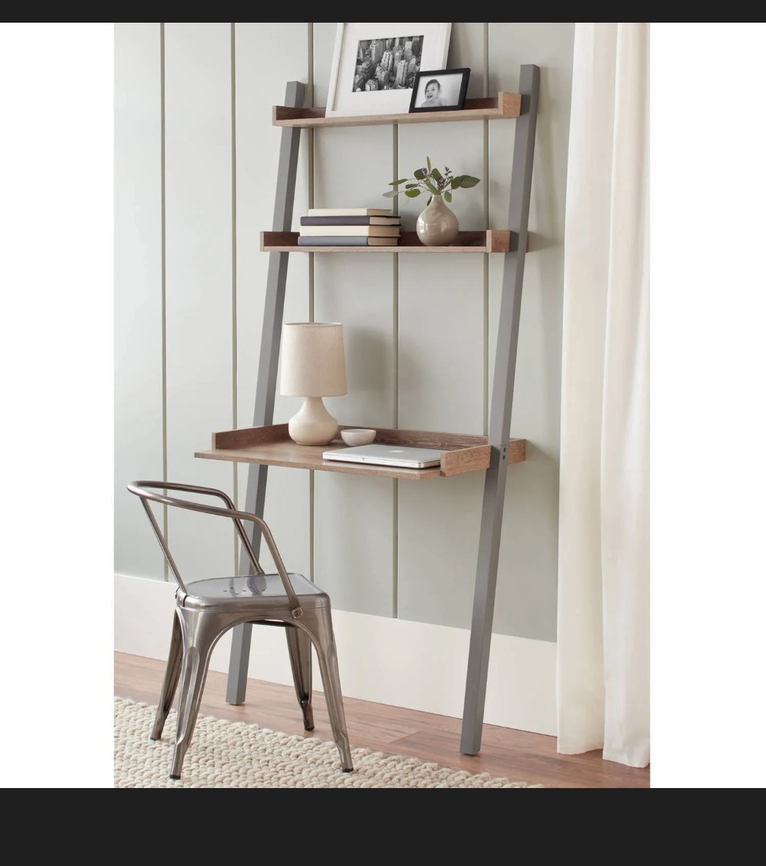 Bedford 71″ Leaning Desk Gray Color Better Homes & Gardens No Chair Included NOS