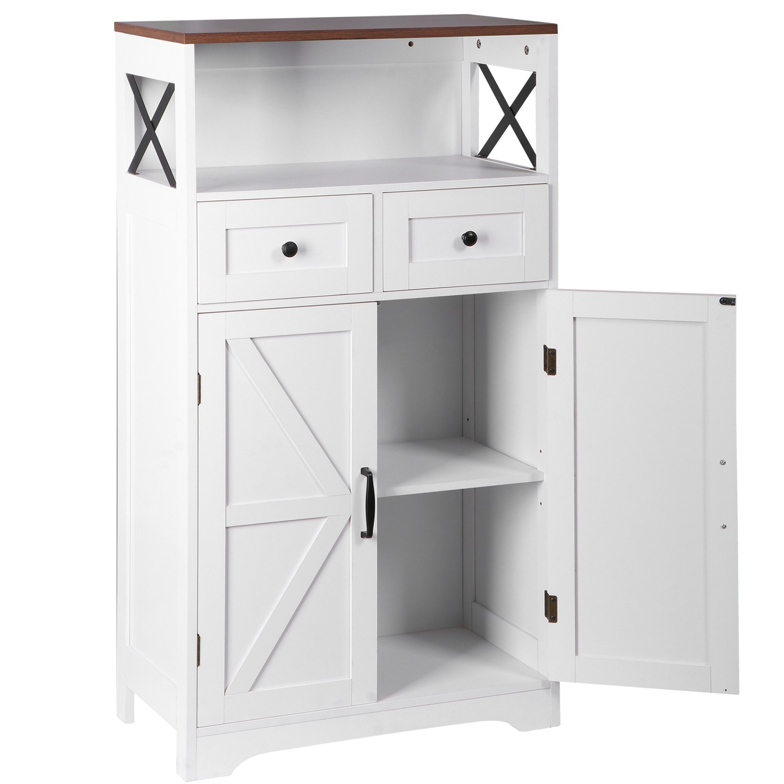 Storage Cabinet with Drawers & Door Cupboard Floor Cabinet for Living Room White