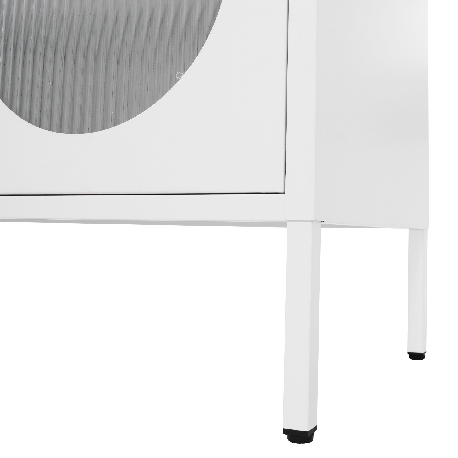 Accent Display Storage Cabinet w /2 Glass Door for Living Room White 80*40*102cm