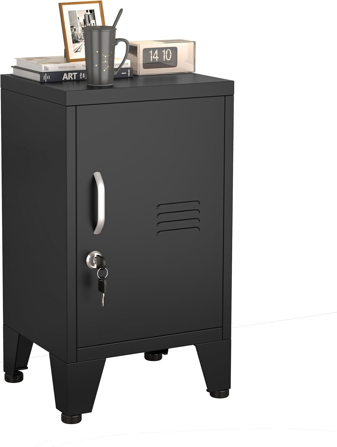 24.4″ H Metal NightStand Locker Storage Cabinet with 1 Doors, File Cabinet