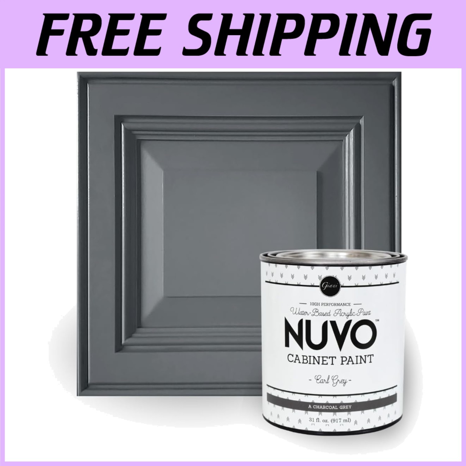 Charcoal Grey Nuvo Cabinet Paint Quart`/