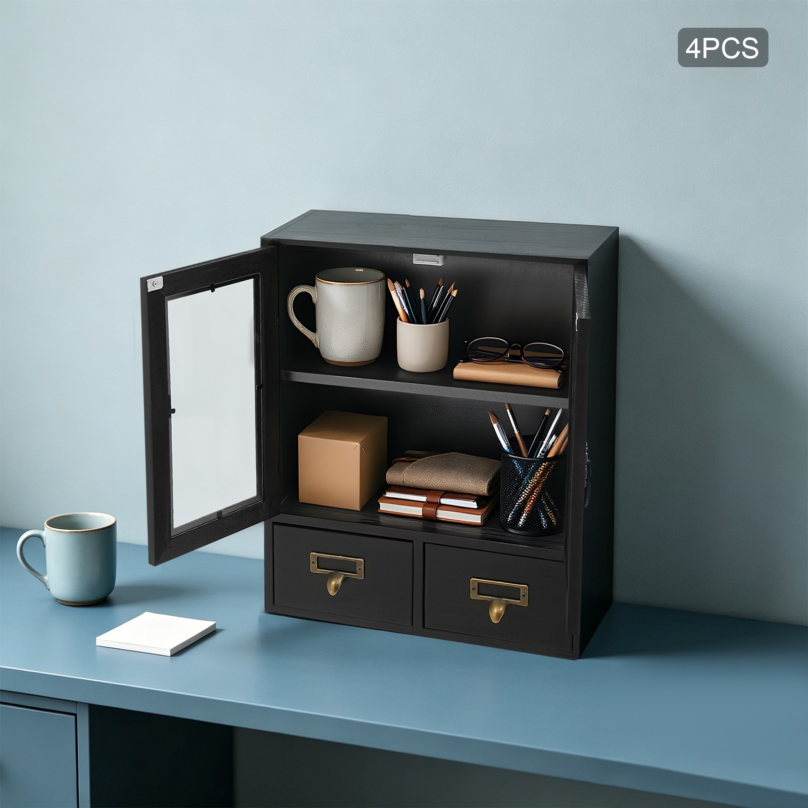 4-piece Storage Cabinets, Stackable Modular Storage Cabinets For Kitchens