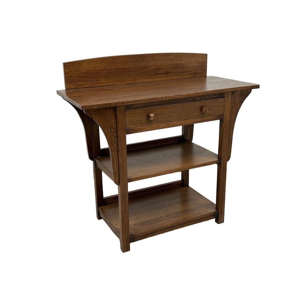 Mission 2 Drawer And Open Shelves Sideboard / Console Table – Walnut