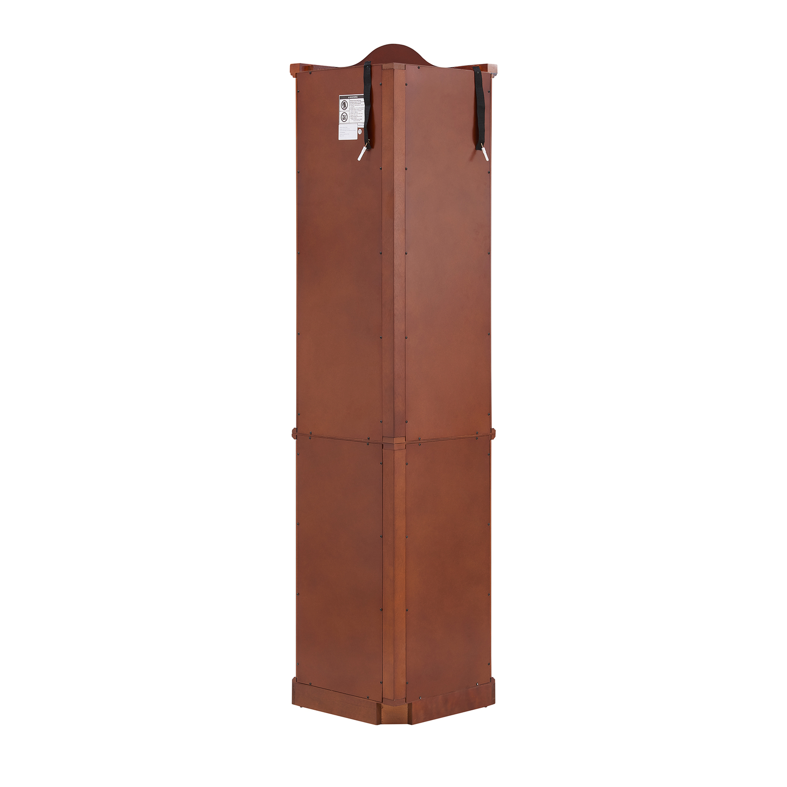 Lighted Curio Wooden Corner Cabinet w/Doors & Adjustable Tempered Glass Shelves