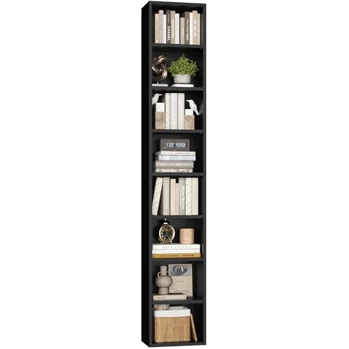8-Tier Media Tower Rack.6 X 9.3 X 70.9 Inches CD DVD Slim Storage 1 Black