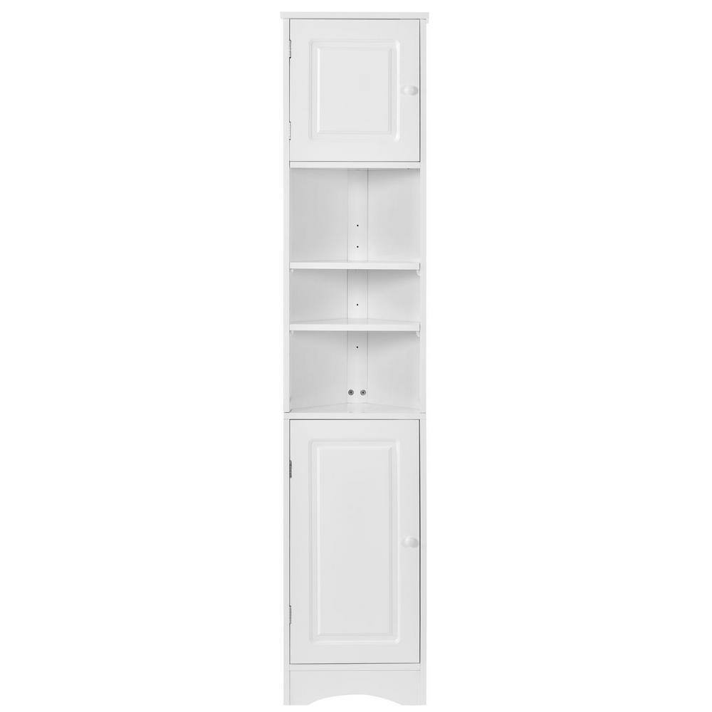 Anky 14.6 In. W X 9.7 In. D X 66.9 In. H White MDF Freestanding Bathroom Triangl