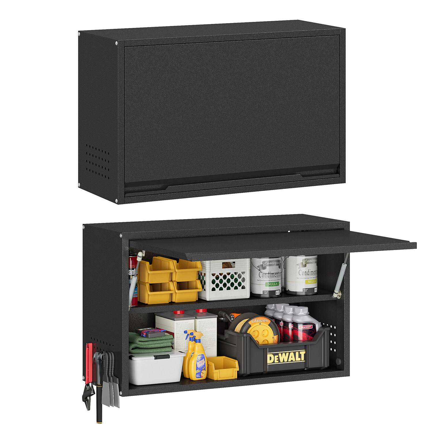 Wall Mounted Metal Storage Cabinet Garage Cabinet Tool Boxes 2 Tier Cabinet