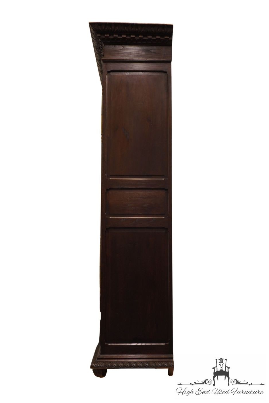 VINTAGE ANTIQUE English Walnut La Baule Escoublac Gothic Jacobean 49″ Mirrore…