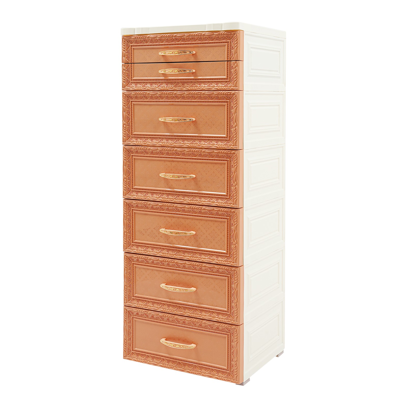 6-Tier Rolling Storage Cabinet, Mobile PP Organizer with Drawers, Stylish Design